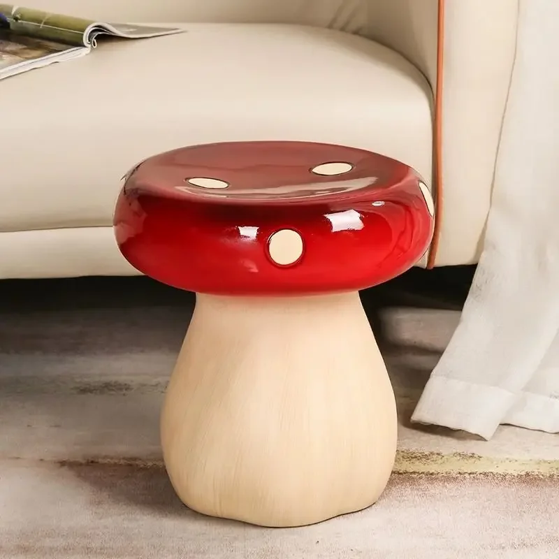 

Mushroom Bench Bedroom Living Room Home Shoes Change Stool Glass Fiber Reinforced Plastic Small Coffee Table Decoration Stools