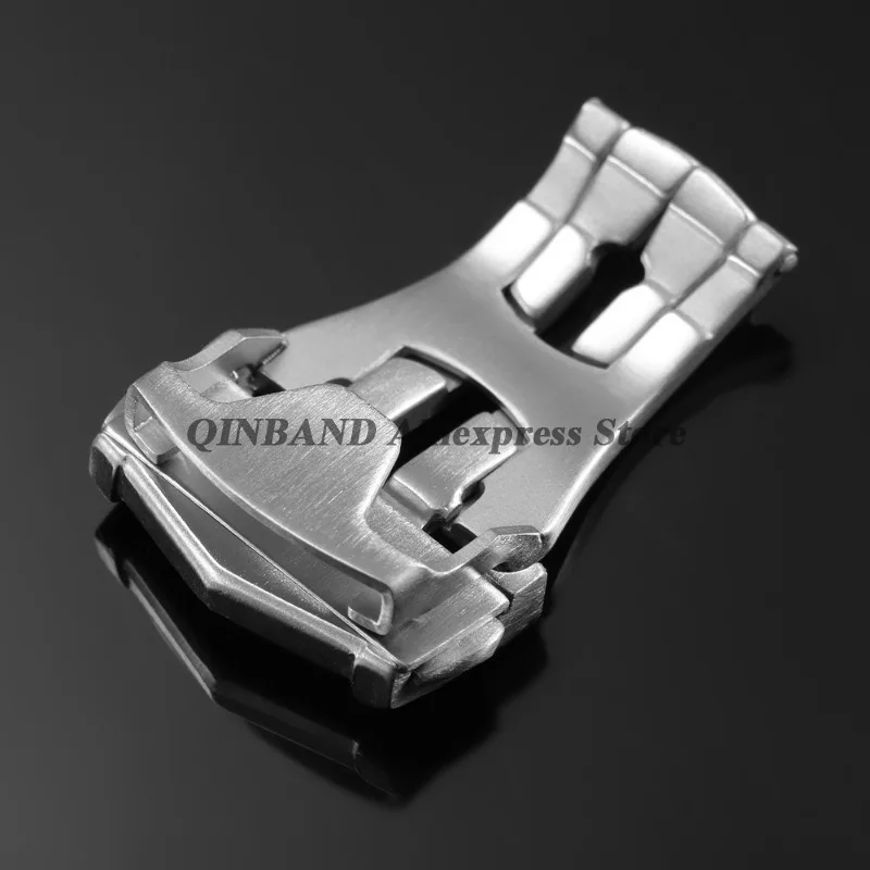 for Omega 18mm 20mm Butterfly Deployment Watch Buckle 304L Stainless Steel Brushed Metal Clasp Silver Watch Button image 3