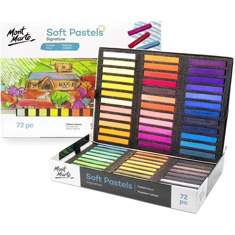 Professional Soft Pastels 72 Colors/Set Colored Pastel Sticks, Vibrant and Blendable, Ideal for Art, Craft, Drawing, Sketching