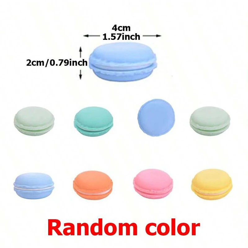 5PCS Circular Mini Storage Box Plastic Portable Macaron Candy Jewelry Earphone Cable Storage Household Classification TMZ