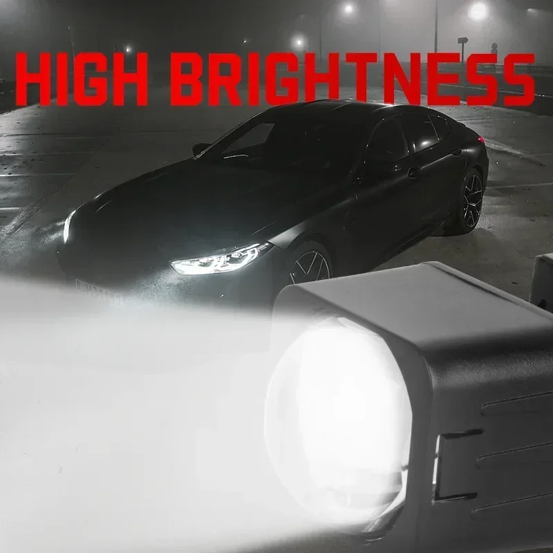 1.5 Inch LED Matrix Lens Module Dual Beam 40W Low 50W High Beam Stackable Projector Car Motorcycle Headlight Retrofit Lens 9-16V