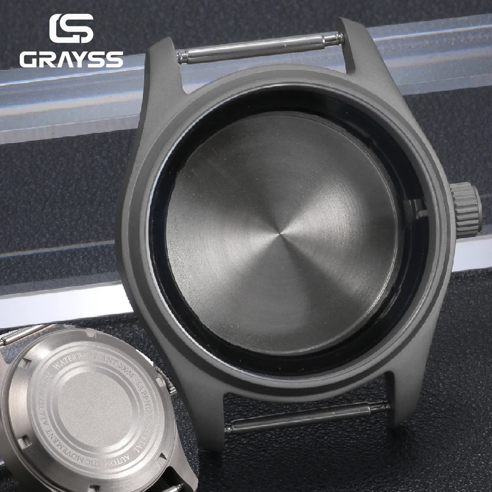 T2 Titanium/staal Pilot Duikhorlogekast voor NH34 NH35 NH38 NH70 PT/ETA AR Saffier 20BAR Waterdicht Anti-allergie horloge onderdeel