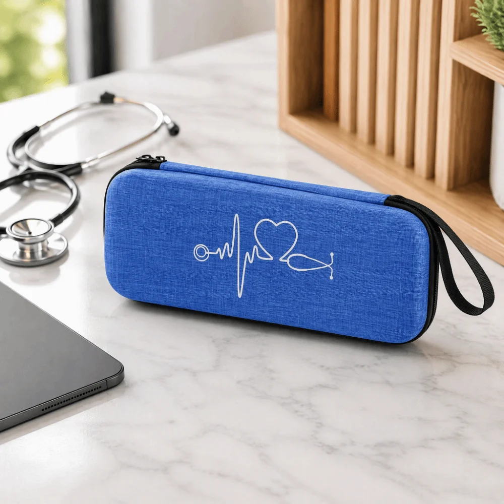 Portable EVA Stethoscope Storage Bag Multi-functional Hard Shell Zipper Nurse Case Shockproof Stethoscope Case Travel