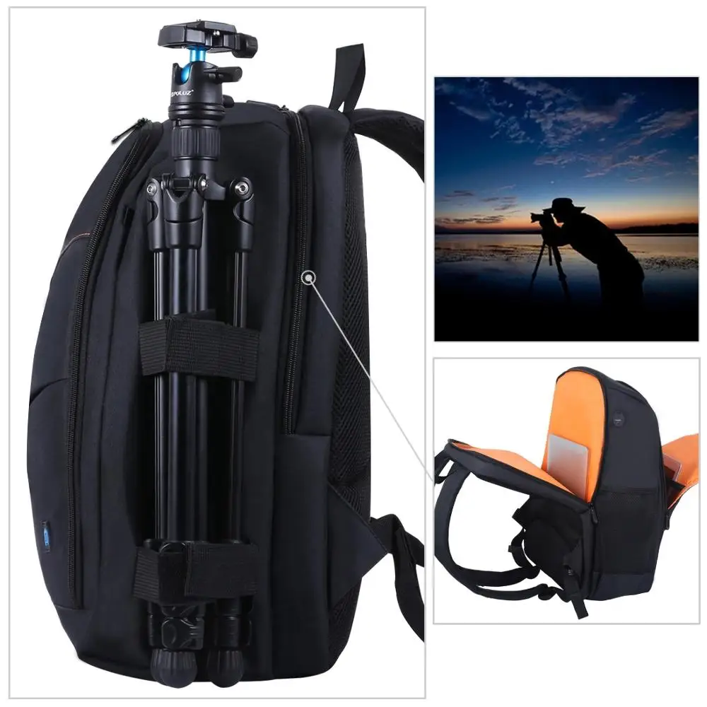 PULUZ Outdoor Portable Waterproof Backpack Handheld PTZ Stabilizer Camera Bag with Rain Cover for DJI Ronin-S/ Ronin-SC Bag