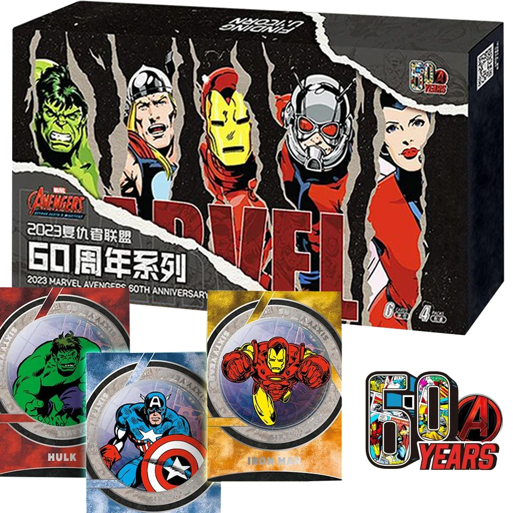 

Marvel Avengers Collection Cards Superhero Movie Iron Man Thor Hulk 60th Anniversary Commemorative Character Card Popular Gift