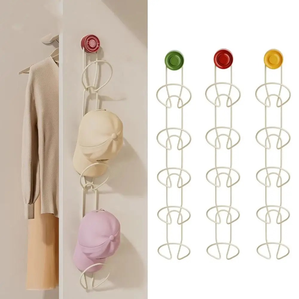 

Iron Suction Cup Hat Organizer Stackable Hanging Hat Storage Rack No Punching Space Saving Hat Display Holder Living Room
