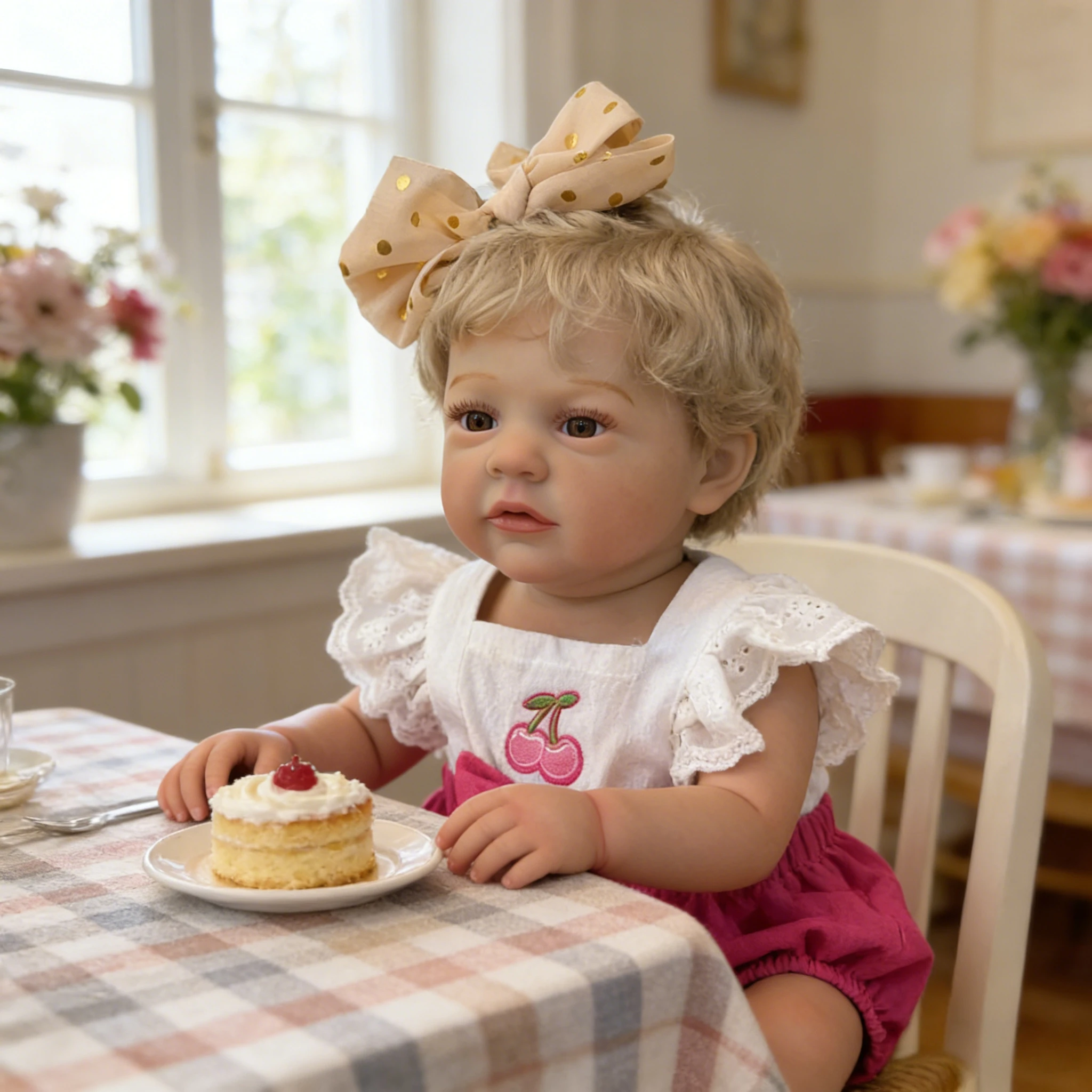 18 Inch Lifelike Reborn Newborn Baby Doll with Rooted Hair Ultra-Lovely Simulated Bebe Playmate Doll for Children Birthday Gifts