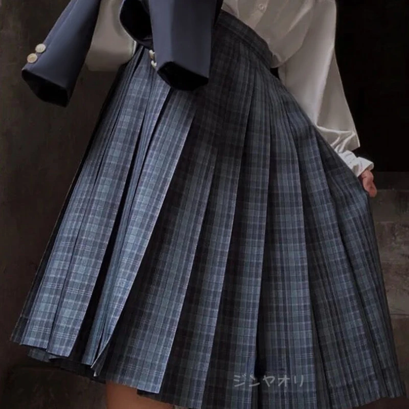 Plisowane spódnice damskie japoński styl Preppy Plaid Faldas Kawaii uczennice szykowna wiosna jesień wysoka talia moda młodzieżowa na wszystkie mecze — zdjęcie 7