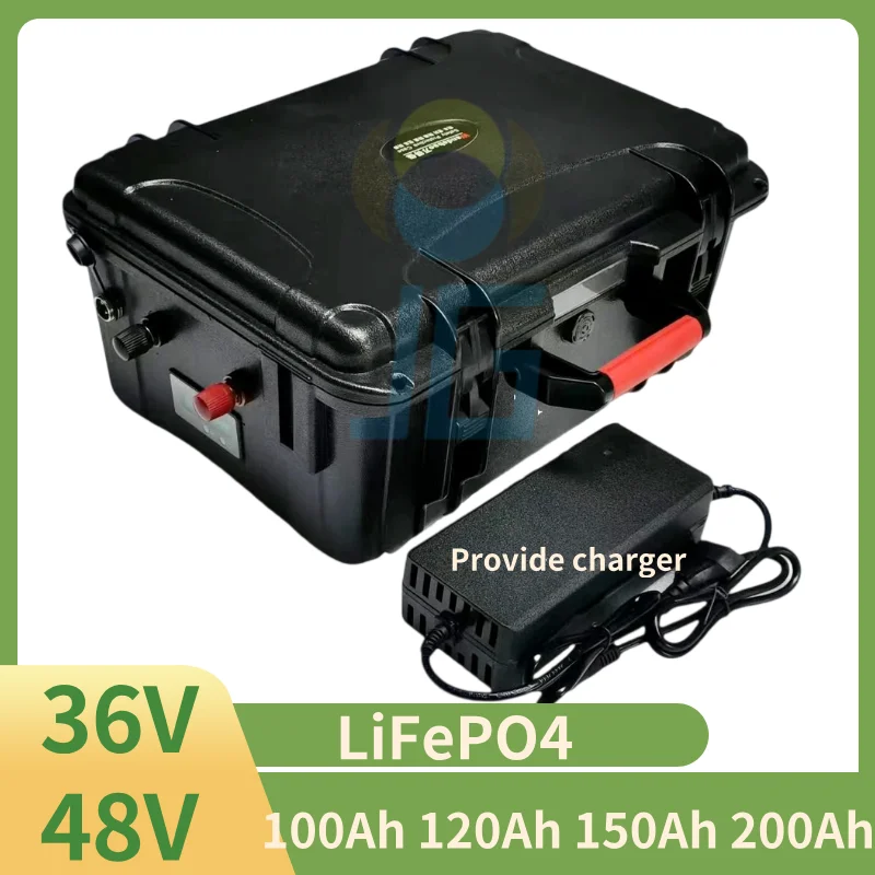 

Batterie Lithium LiFePO4 Étanche, 36V, 100Ah 200Ah, 48V, 150Ah, avec Bluetooth, pour Tricycle, Voiturette de Golf boat motor