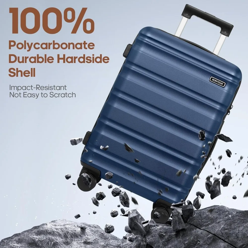 Expandable Hard Shell 20 Inch Spinner Luggage Set with TSA Lock, Fully Lined Interior for Travel Convenience