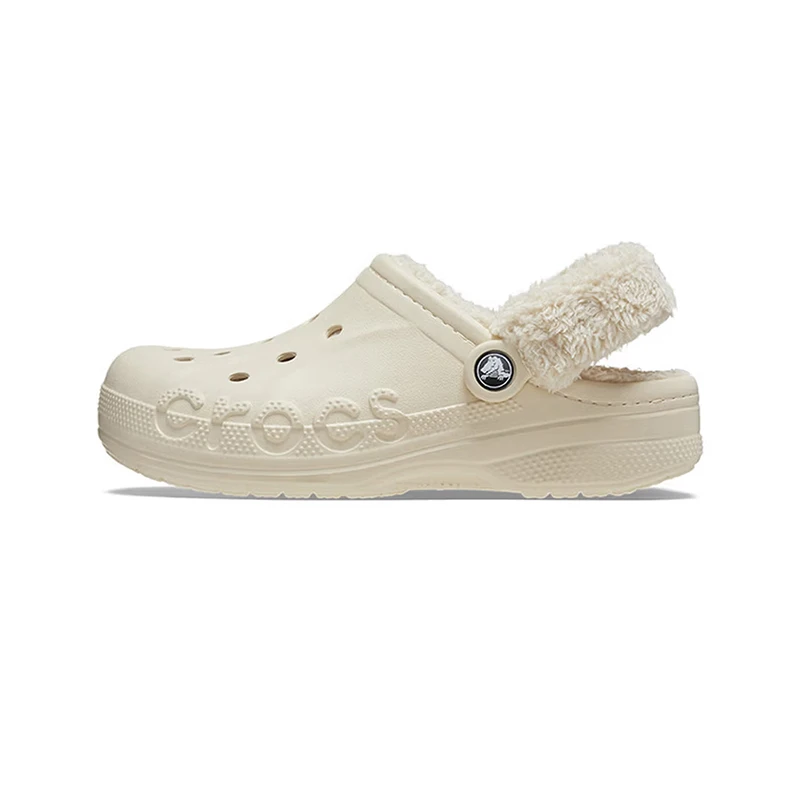 Crocs Bayaband Clog Unisex Clogs  White, Cozy Faux Fur Trim, Comfortable Everyday Versatile Wear 206633-11S
