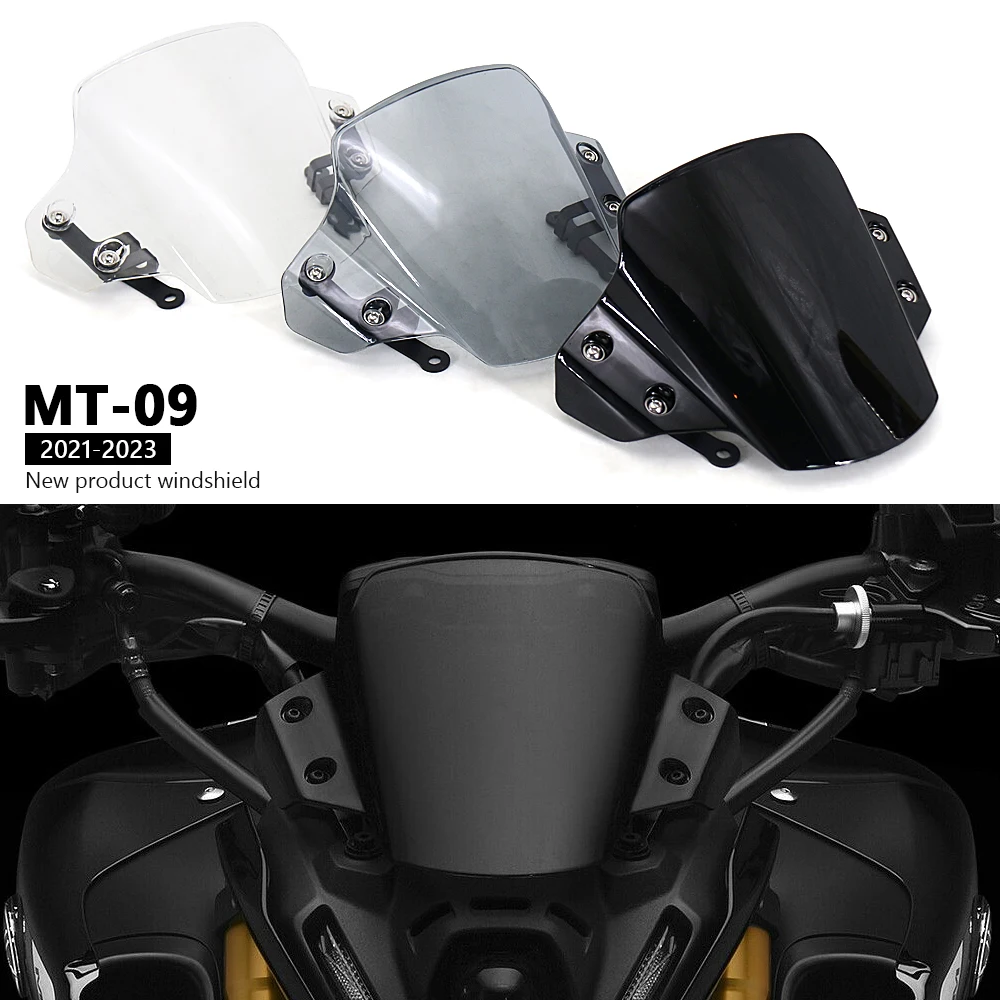 

New Motorcycle MT09 Touring Sports Windscreen Windshield W/ Support Kit Deflector For YAMAHA MT-09 MT 09 mt09 2021 2022 2023