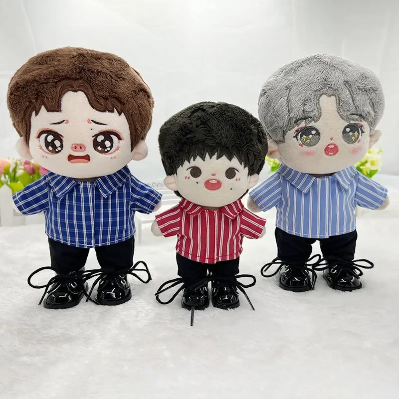 Doll Clothes for 10/15/20cm Idol Doll Outfit Accessories Checkered Striped Shirt for Super Star Dolls Toys Collection Gift