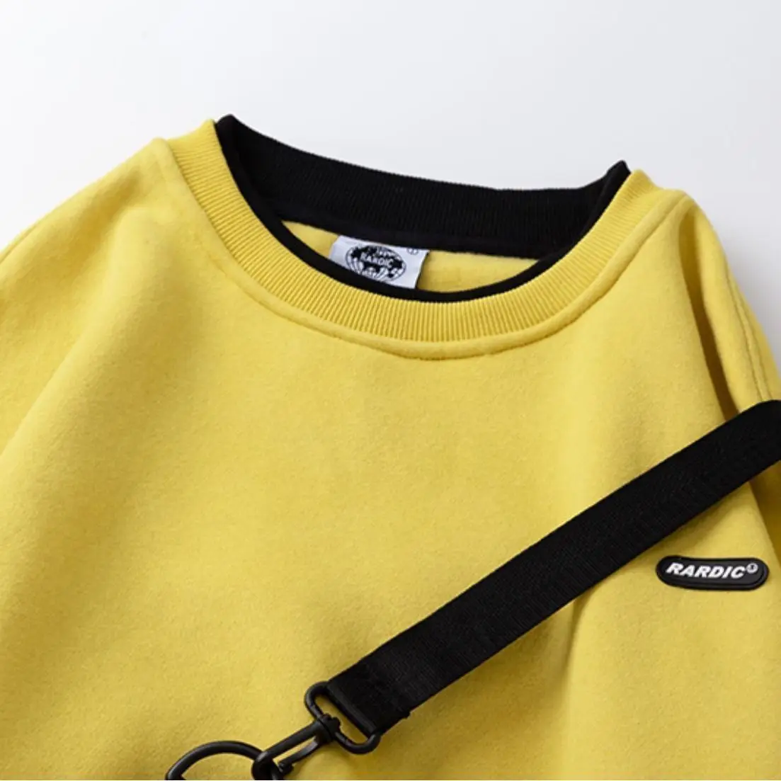 Bear Crossbody Small Schoolbag Fake Two-piece Sweatshirt For Women Korean-style Loose Fashion O Neck Thin Pullover Hoodies Lady