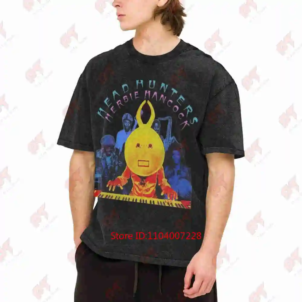 Matsumake Herbie Hancock Headhunters Jazz Streetwear Vintage Washed Tee Pure Cotton T-Shirt