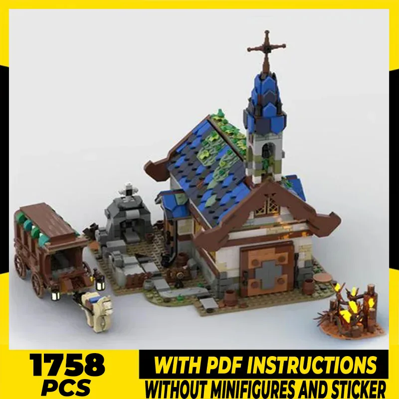 

Moc Building Bricks Street View Model Medieval Town Chapel Technology Modular Blocks Gifts Christmas Toys DIY Sets Assembly