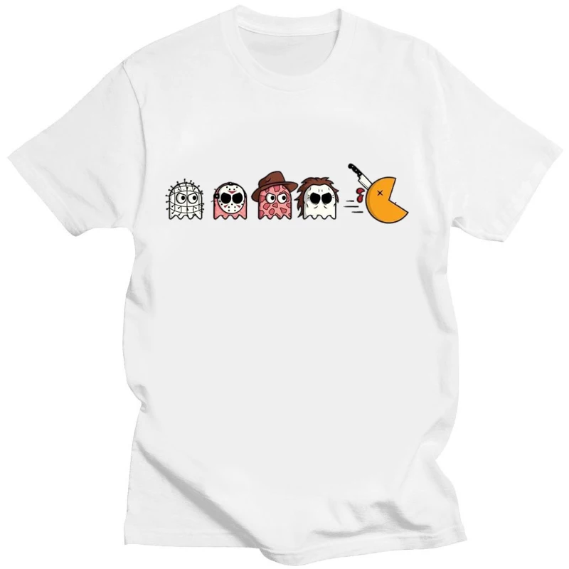 Halloween Skeleton Funny T Shirt Little Ghost Creative Gift T-shirts  Casual  Short Women Men Clothing Tees Tops Streetwear