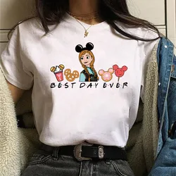 Disney Harajuku Best Day Ever Womens T-Shirt Princess Sumerian Clothing Short Sleeve T-Shirt Women's Cotton Top