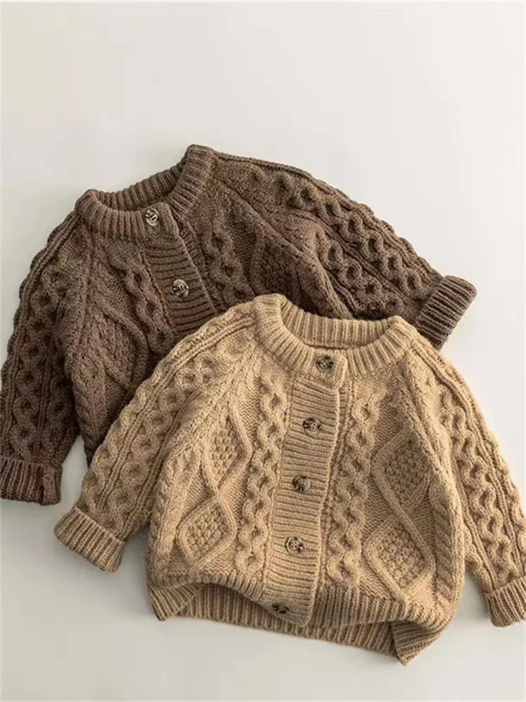 Cárdigan de Punto Elegante para Niños, Primavera Otoño 2025, Nuevo Modelo Unisex, Suéter para Bebé, Chaqueta de Hilo Moderna para Niños y Niñas