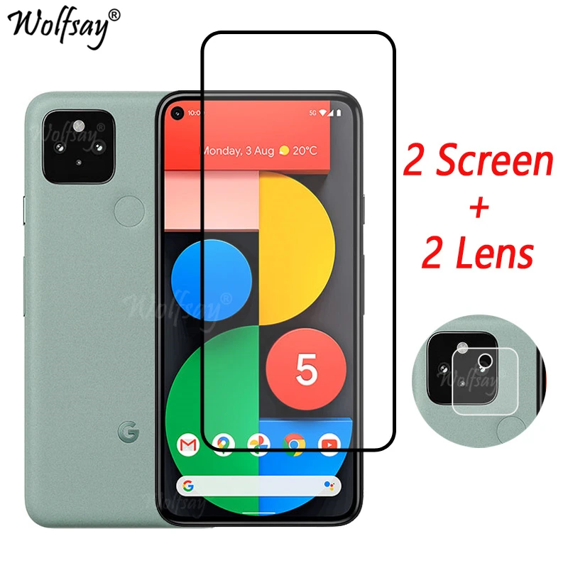 Cubierta completa de vidrio templado para Google Pixel 5, Protector de pantalla para Google Pixel 6 6A 7 Pro, vidrio de cámara para Google Pixel 5