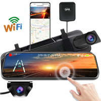 E-ACE Car Video Recorder  RearView Mirror Dvr WIFI Dash Cam Support Front 2.5K And 1080P Rear Camera GPS 24H Parking Monitoring