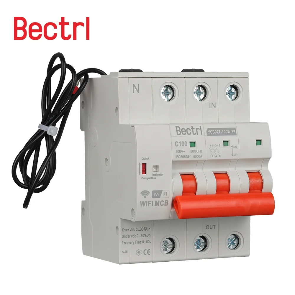 Imagem -03 - Wifi Smart Circuit Breaker Proteção contra Curto-circuito Cronometrado Interruptor Recluso Controle Remoto 2p3p4p