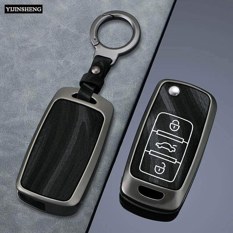 Metal + Leather Car Key Case Cover For VW Volkswagen Polo Tiguan Passat B5 B6 B7 Golf 4 5 6 MK6 Jetta Lavida Skoda Octavia Seat