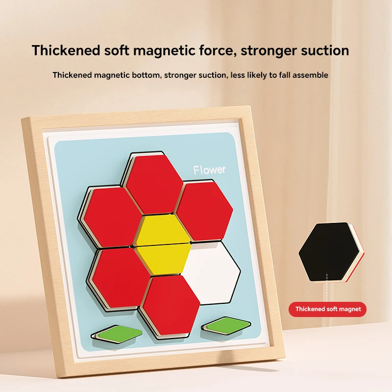 Cpc ce magnético tangram quebra-cabeça de madeira bloco de construção geométrico estudantes da escola primária 3-6 anos de idade crianças brinquedos educativos