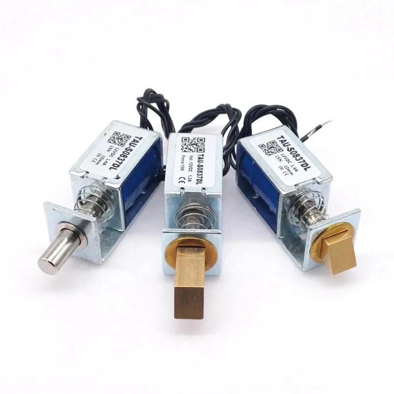 TAU-S0837DL Electric Lock DC 6V 12V 24V Electromagnet Stroke 10mm Magnetic Cabinet Door Lock Security Access Control