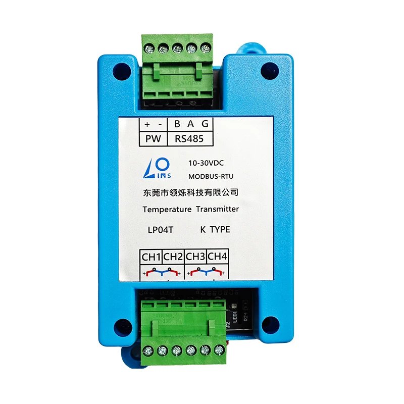 Temperature Transmitter 485 with Dual Isolation MODBUS for K-Type Thermocouple, PT100 RTD, and NTC10K