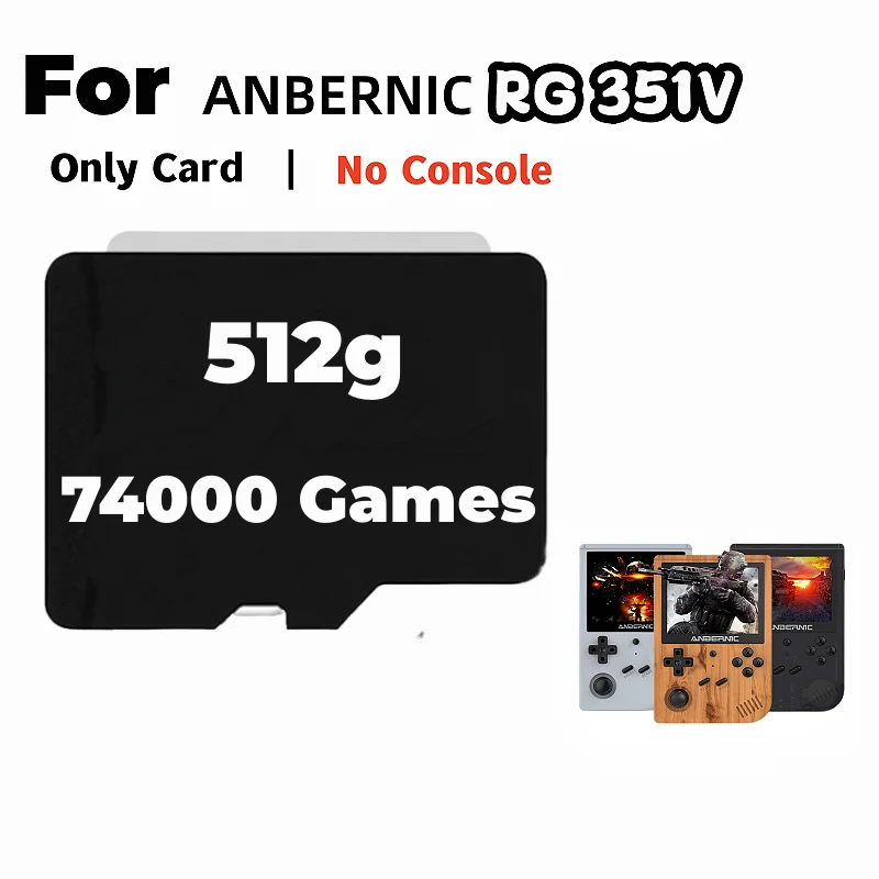 512GB TF Card  for ANBERNIC RG351v Card  memory card  Preloaded Games ONLY 55000Games for 512G 256G 128G 64G Retro Handheld Game