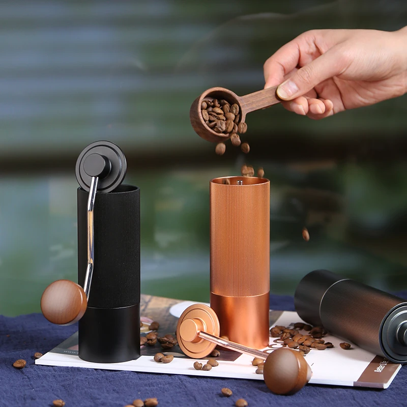 

Household Portable Steel Burr Manual Coffee Bean Grinder Aluminum Alloy Coffee Grinder