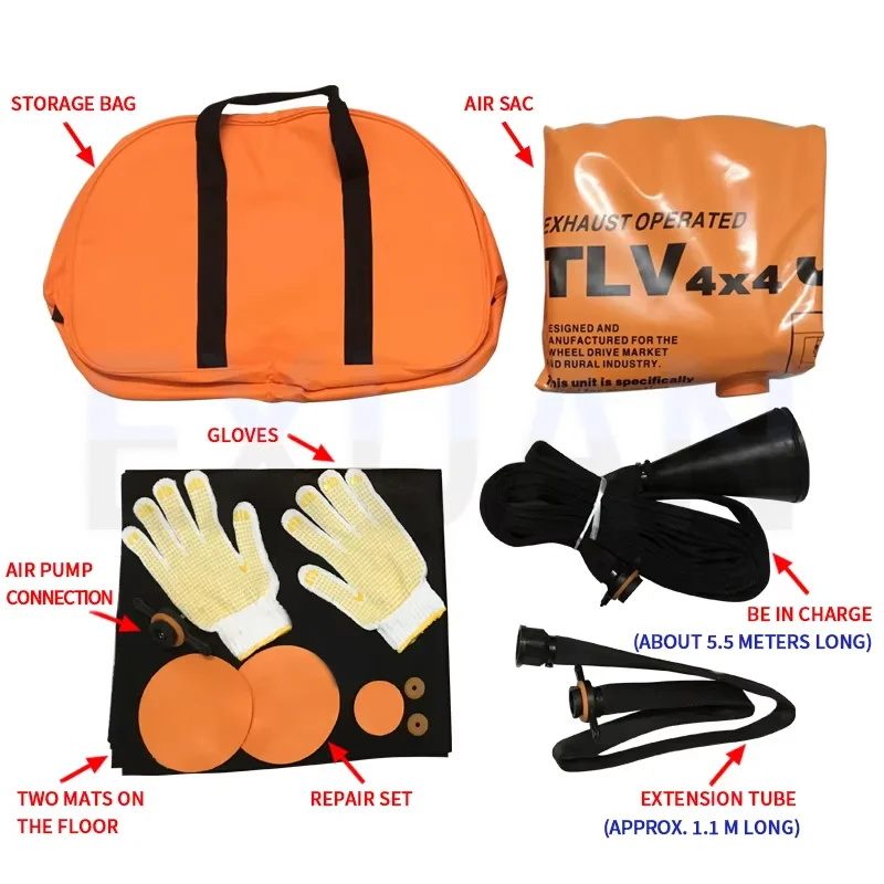 4.5T العادم الهواء جاك سيارة SUV سيدان عجلة دعم الرافعات الطوارئ الهروب الهواء نفخ رفع حقيبة السيارات نفخ جاك #4