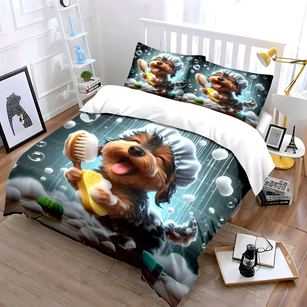 Dog Grooming Bath Set Essentials Multiple sizes kid's and adults' bedroom Exquisite 3PC bedding set, gift