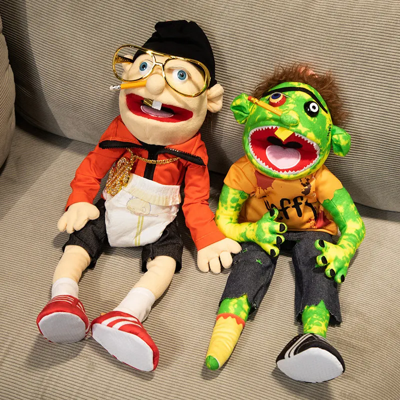 Talk Show Party Props Jeff Series หุ่นมือตุ๊กตาของเล่น Chef Rock Jeff Phoebe มือ Muppet ตุ๊กตาของเล่นเด็กของขวัญวันเกิด Xmas ของขวัญ