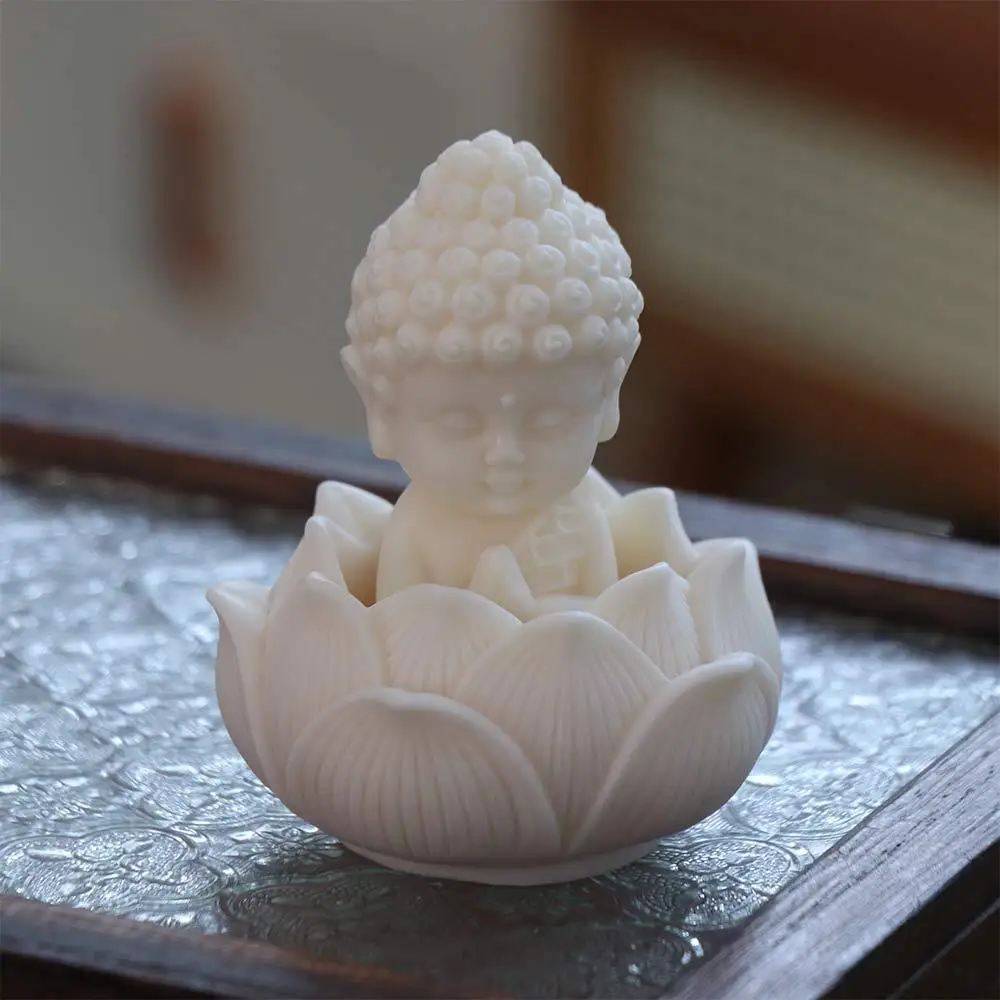 Q Version Lotus Tathagata Buddha Statue Chinese Style Cartoon Buddha Ornaments High-quality Little Coconut Figurine Garden