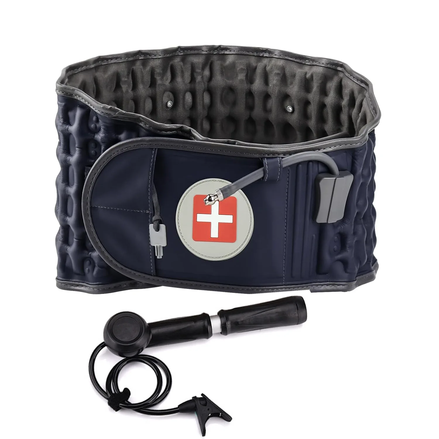 

Inflatable waist belt, waist disc protruding belt care, stretching and fixing