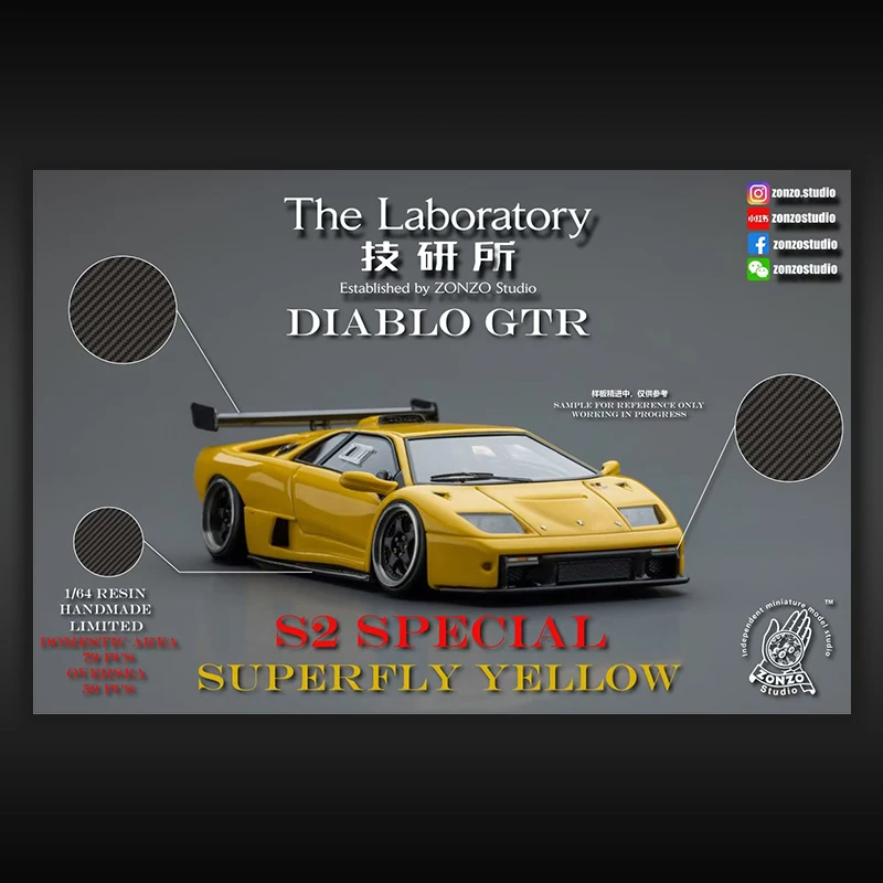 

The Laboratory 1:64 Diablo GTR Resin Diorama Car Model Collection Miniature Toy