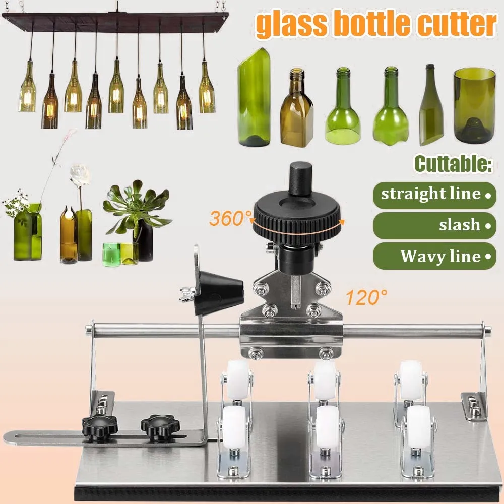 

Резак для стеклянных бутылок, многофункциональный инструмент для резки стекла своими руками, для квадратных и круглых бутылок, а также для узких горлышек, с аксессуарами