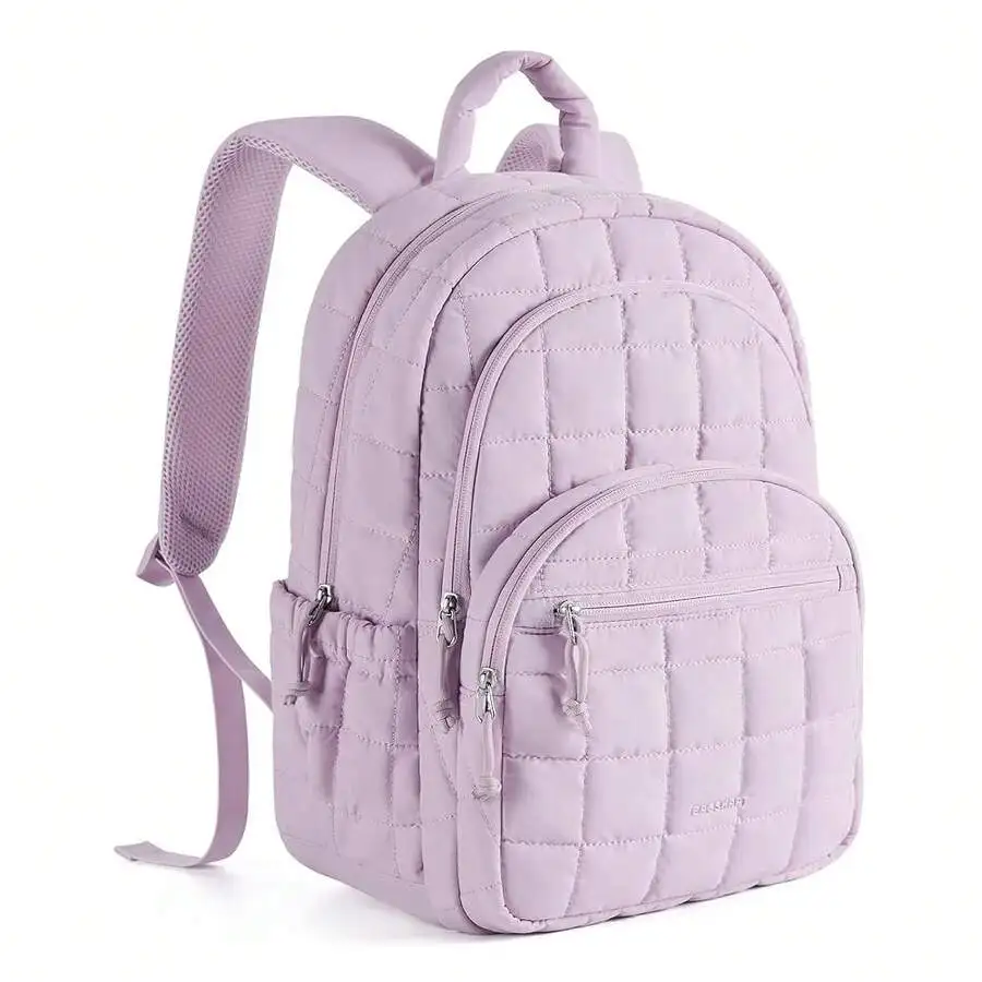 

Quilted Laptop Backpack For Women, Water Resistant Daypack With Multiple Pockets, Fits 15.6 Inch Laptop
