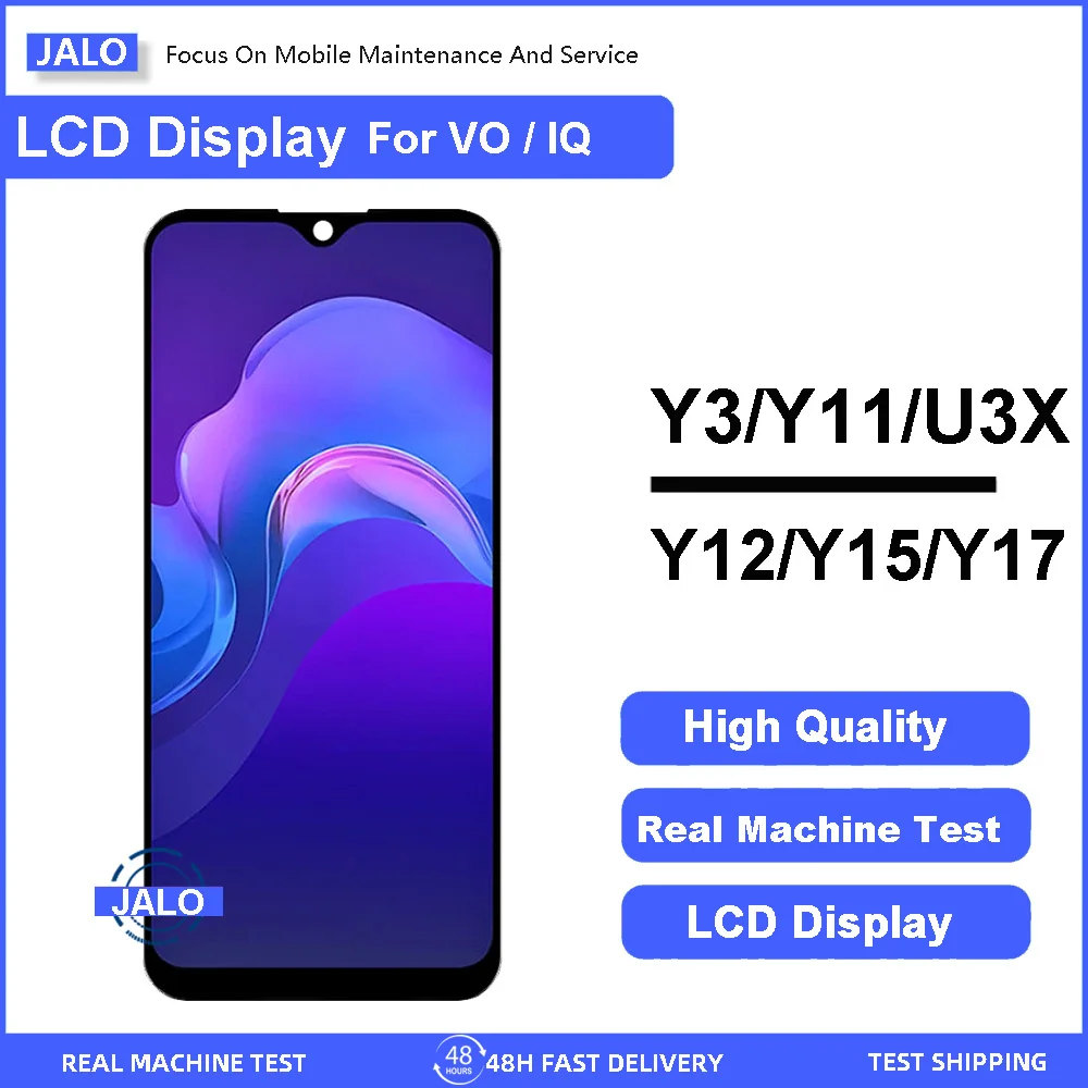 مجموعة شاشة JALO لـ VIVO Y3 U3X Y17 Y12 Y11 U3S شاشة LCD متكاملة تعمل باللمس استبدال لوحة ال سي دي