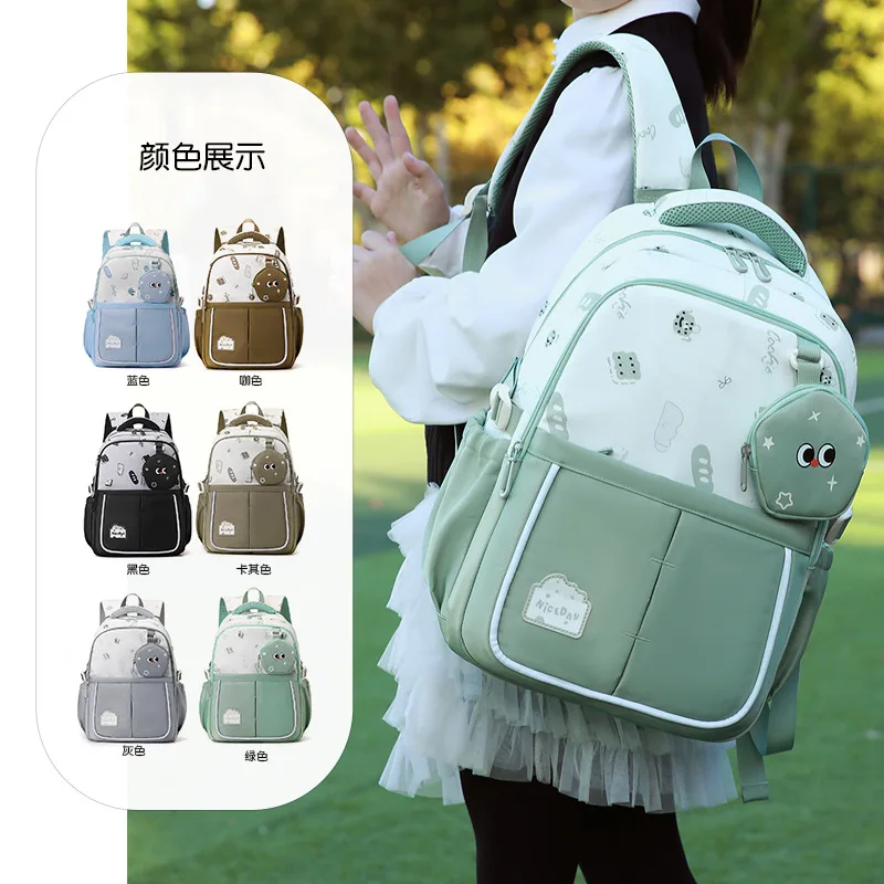 Tas Ransel Sekolah Kartun Lucu untuk Anak Perempuan, Tas Ransel Ringan Baru dengan Pelindung Tulang Belakang, Tas Harian Siswa SD dengan Desain Ergonomis