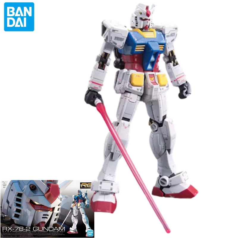 Bandai Mobile Suit Gundam Model Amuro Ray RG RX-78-2 Figure Robot DIY Assembly Toy Animation Collection Ornament Christmas Gift