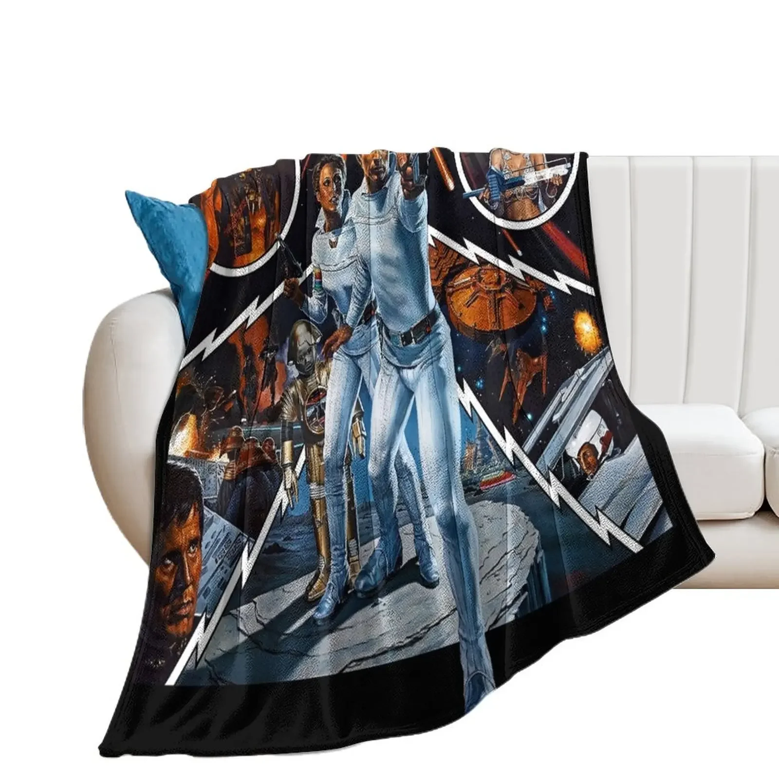 Buck Rogers - Digital Art Throw Blanket Retros Beach Extra Large Throw Blankets