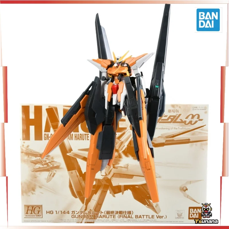 반다이 오리지널 HG 1/144 GN-011건담 하루테(최종 전투 Ver.) 액션 피규어 조립 모델 장식품 컬렉션 장난감 선물