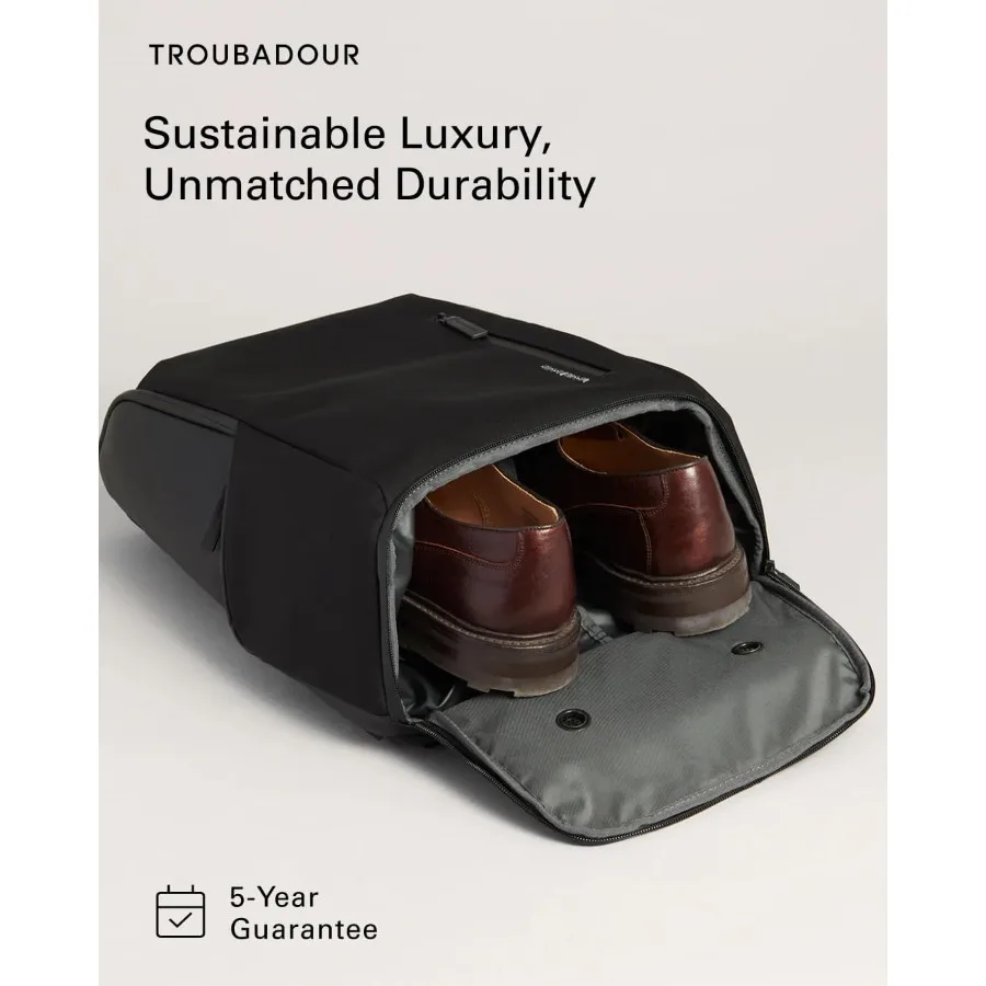 حقيبة ظهر Troubadour Pioneer 3.0 - حقيبة يومية ممتازة مع قسم كمبيوتر محمول مبطن ومقصورة أحذية قابلة للتهوية ومستدامة