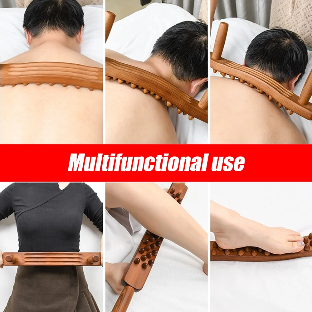 Palo de masaje de drenaje linfático para terapia de madera, herramienta de liberación miofascial, masajeador de celulitis y estómago, herramientas