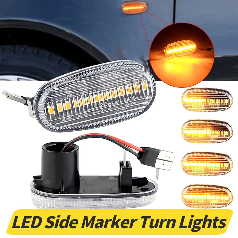 2PCS Canbus For Alfa Romeo Mito 955 147 GT 937 Fiat Bravo2 Dynamic LED Side Marker Light Arrow Turn Signal Flashing Blinker Lamp