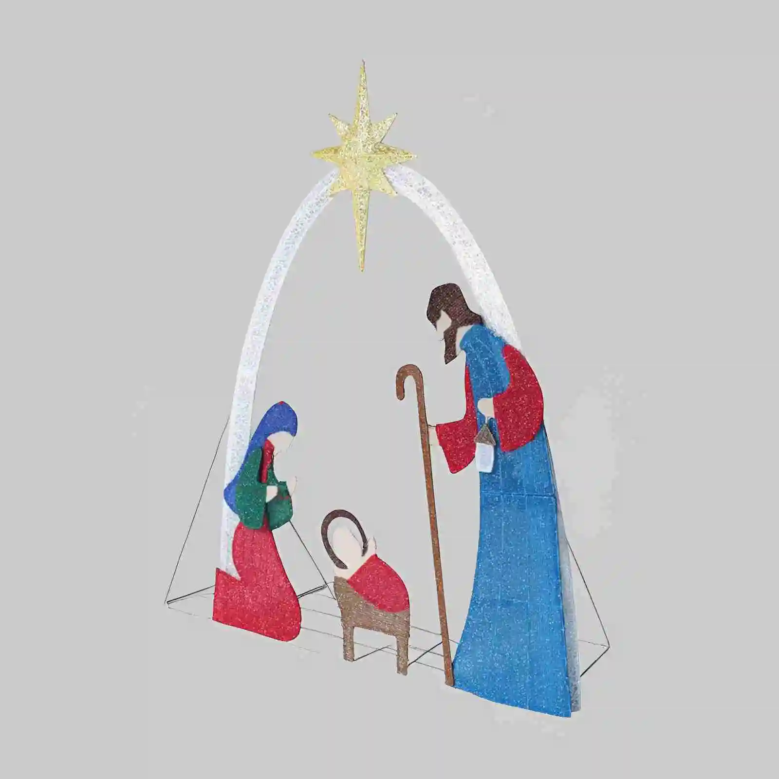 

Рождественская сцена, пятиконечная, пять футов, с наружной подсветкой, водонепроницаемый светодиодный рождественский декор двора для дома, сада, семейный праздничный подарок