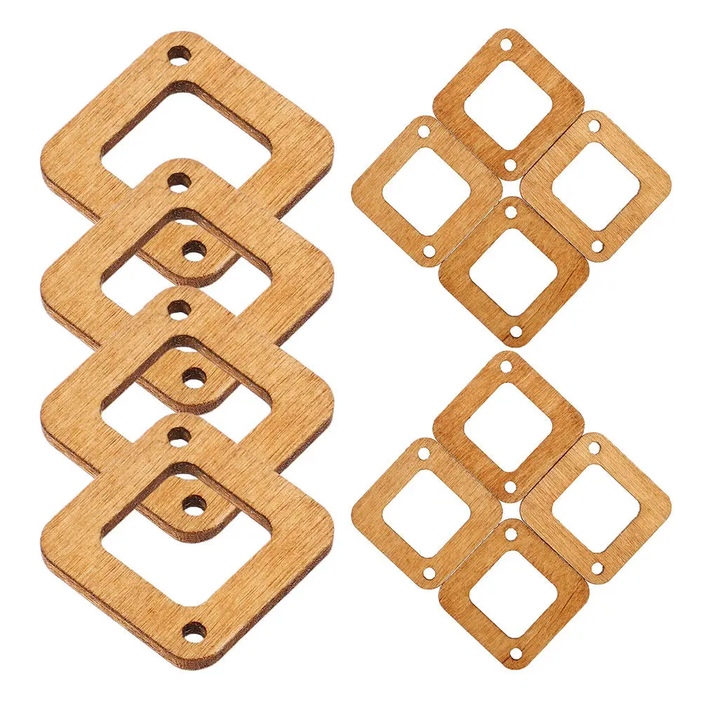 40 Piezas de Pendientes de Madera en Blanco, Minimalistas, con Recortes Huecos, Kit de Fabricación de Pendientes DIY, Dijes Colgantes de Madera Natural sin Acabado para Joyería